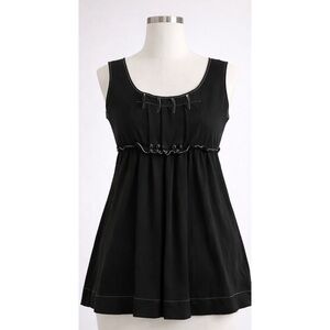 Max Studio Black Sleeveless Babydoll Tank Top M